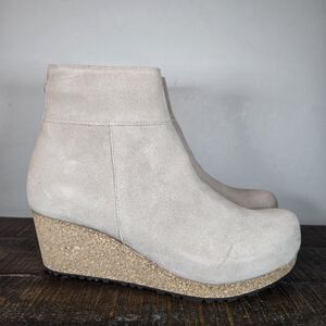 Ebba Papillio Beige Wedge Boots